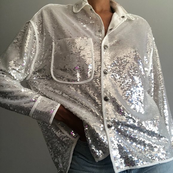 The Perfect Button down, but make it Sequin! - Picture 1 of 8